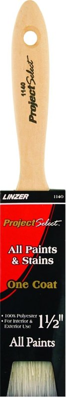 Linzer WC 1140-1.5 Paint Brush, 1-1/2 in W, 2-1/2 in L Bristle, Varnish Handle