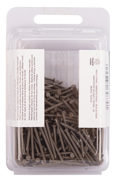 ProSource NTP-090-PS Panel Nail, 16D, 1 in L, Steel, Painted, Flat Head, Ring Shank, Dark Oak, 171 lb, Pack of 5