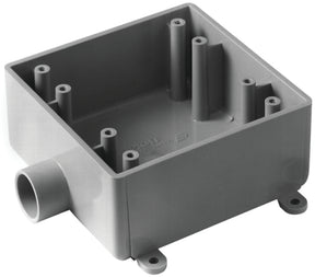 Carlon E9802DR Electrical Junction Box, 2-Gang, PVC, Gray