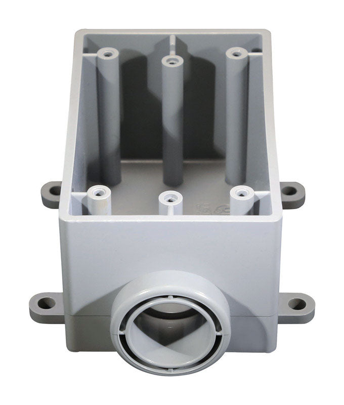 Cantex 22.5 cu in Rectangle PVC 1 gang Outlet Box Gray