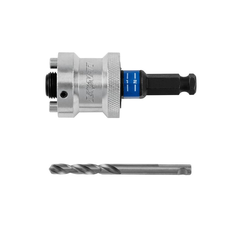 Lenox Speed Slot LXAH9912PBM Hole Saw Arbor, 1/2 in Shank, 1-1/4 to 6 in Dia Bit, Hex Shank