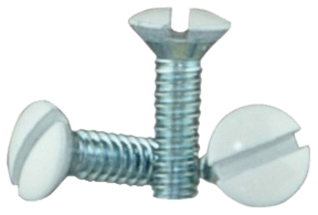 Eaton Wiring Devices BP231W-SP Series Wallplate Screw, White Head, 1/2 in L, Metal