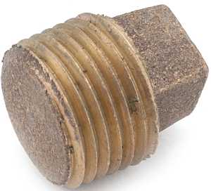 Anderson Metals 738114-06 Solid Pipe Plug, 3/8 in, MPT, Square Head, Brass