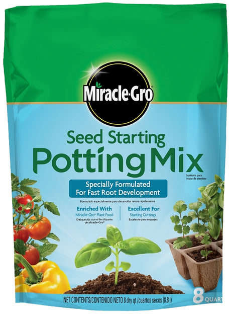 Miracle-Gro 74978890 Seed Starting Potting Mix, 8 qt Bag, Pack of 6