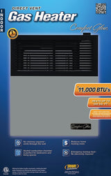 Comfort Glow DVN11 Direct Vent Wall Heater, Natural Gas, 11,000 Btu/h BTU, 350 sq-ft Heating Area, 70 % Efficiency