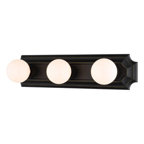 Boston Harbor 045233-VB Vanity Bar Fixture, 100 W, 3-Lamp, G Lamp, Steel Fixture, Venetian Bronze Fixture