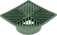 NDS 05 Drain Grate, 6 in Dia, 5.88 in L, 5.88 in W, Square, 1/4 in Grate Opening, HDPE, Green, Yes