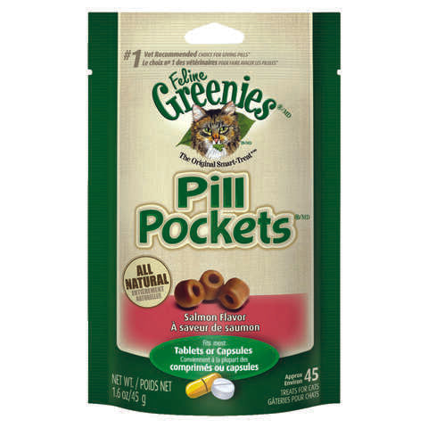 Greenies Pill Pockets Salmon Treats For Cat 1.6 oz 1 pk