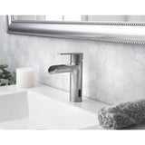 Homewerks Waterfall Brushed Nickel Motion Sensing Modern Single-Handle Bathroom Sink Faucet 2 in.