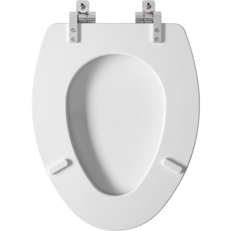 Mayfair by Bemis Benton Slow Close Elongated White Enameled Wood Toilet Seat