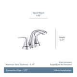Moen Darcy Brushed Nickel Contemporary Bathroom Faucet 4 in.