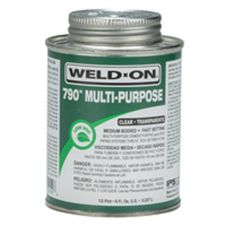 Weld-On 790 Clear Multi-Purpose Solvent Cement For CPVC/PVC 8 fl. oz.