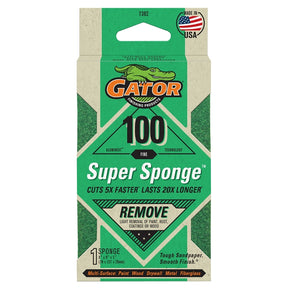 Gator 7362 Sanding Sponge, 5 in L, 3 in W, 100 Grit, Medium, Aluminum Oxide Abrasive