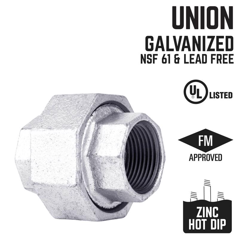 STZ Industries 3/8 in. FIP each X 3/8 in. D FIP Galvanized Malleable Iron Union