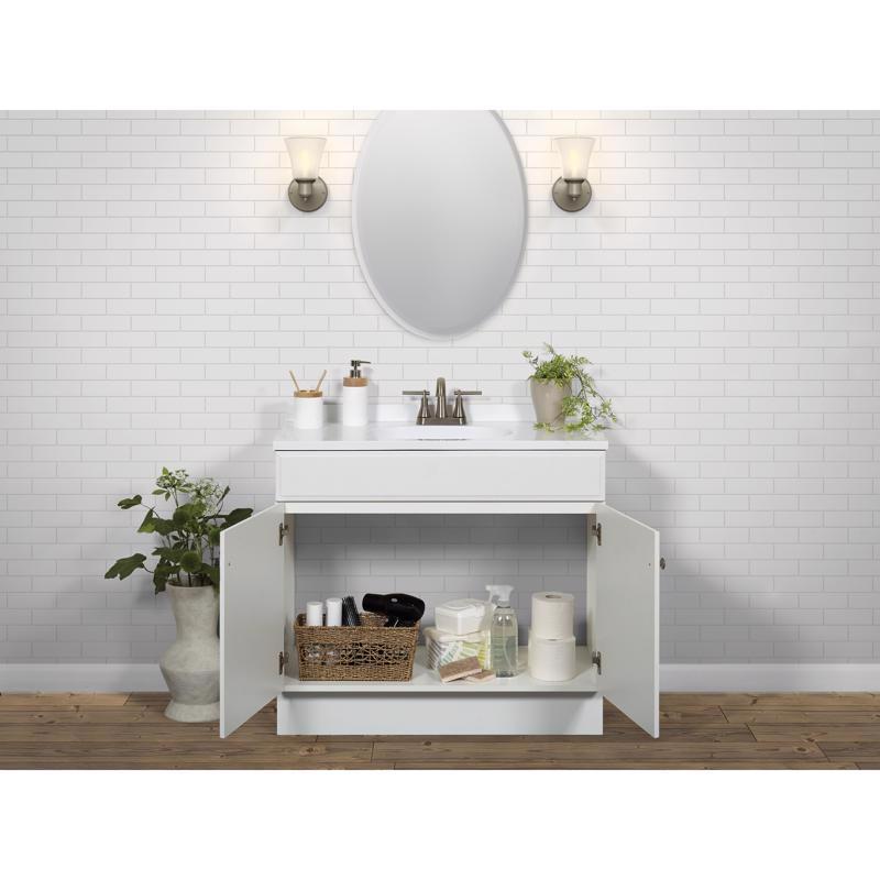 Zenna Home Single White Bathroom Vanity 36 in. W X 18 in. D X 35 in. H