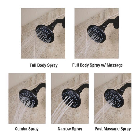 Danco Matte Black 5 settings Showerhead 1.8 gpm