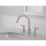 Delta Windemere Brushed Nickel Traditional Widespread Bathroom Sink Faucet 8 in.