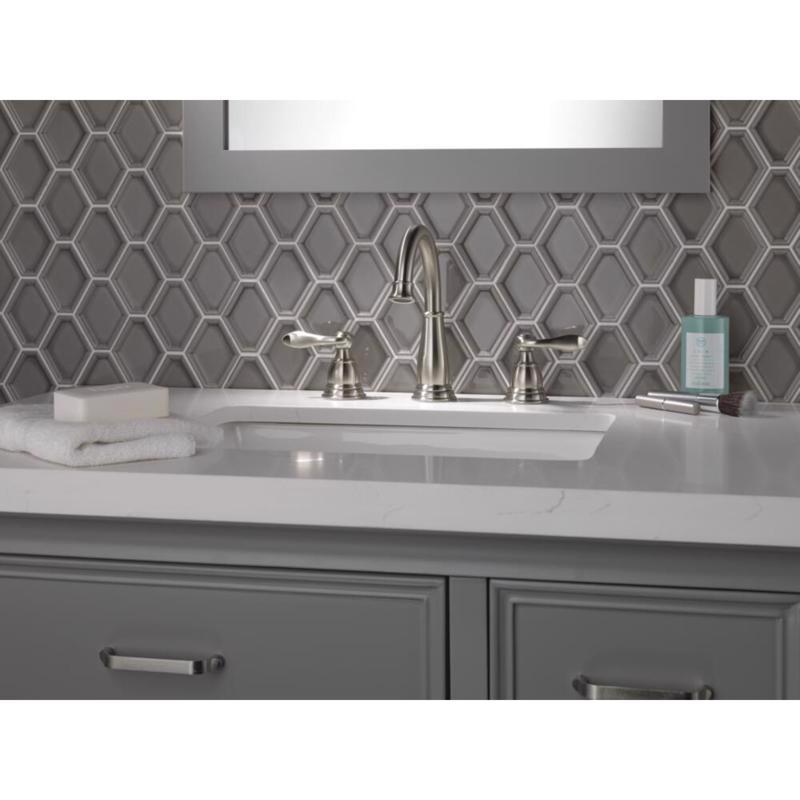 Delta Windemere Brushed Nickel Traditional Widespread Bathroom Sink Faucet 8 in.