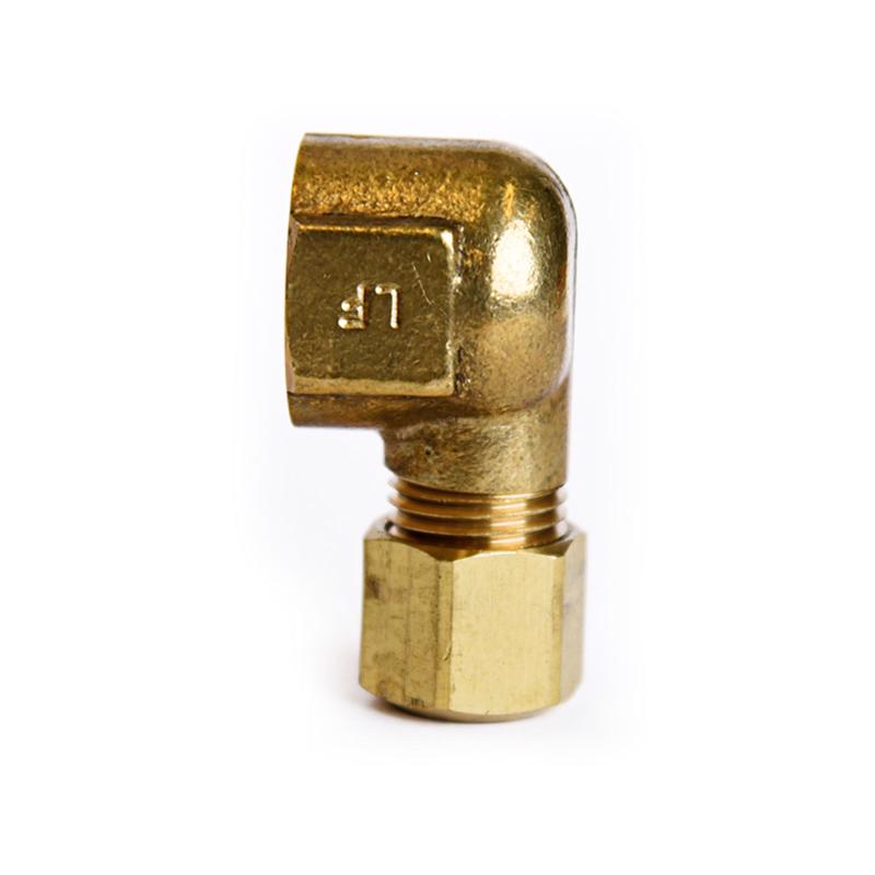ATC 1/4 in. Compression X 1/4 in. D FPT Brass 90 Degree Elbow, Pack of 5
