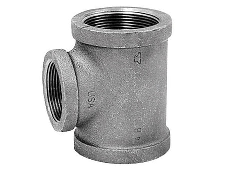 Anvil 1 in. FPT X 3/4 in. D FPT 1/2 in. D FPT Black Malleable Iron Reducing Tee