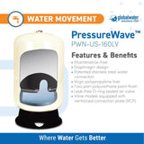Global Water Solutions PressureWave 42.3 gal Pre-Charged Vertical Pressure Well Tank