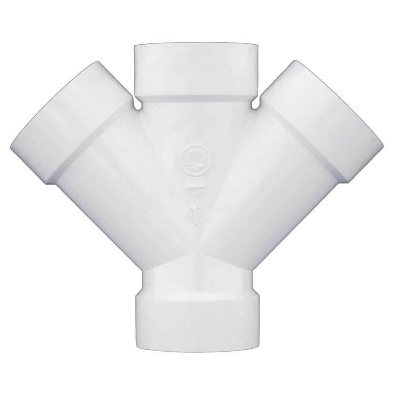 Charlotte Pipe Schedule 40 3 in. Hub X 3 in. D Hub PVC Double Wye 1 pk