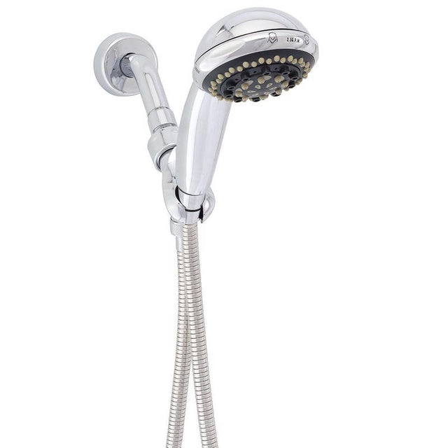Whedon Rainbow Massage Polished Chrome Plastic 7 settings Handheld Showerhead 2 gpm
