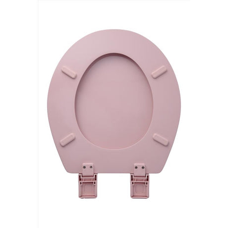 Oakbrook Collection Laurel Round Pink Wood Toilet Seat