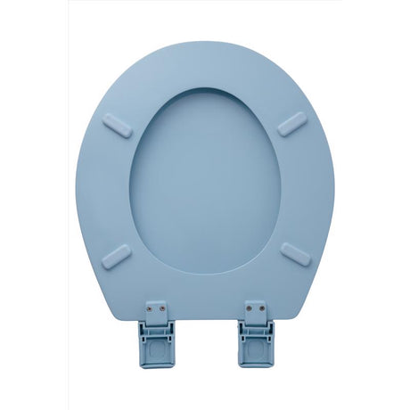 Oakbrook Collection Laurel Round Blue Wood Toilet Seat