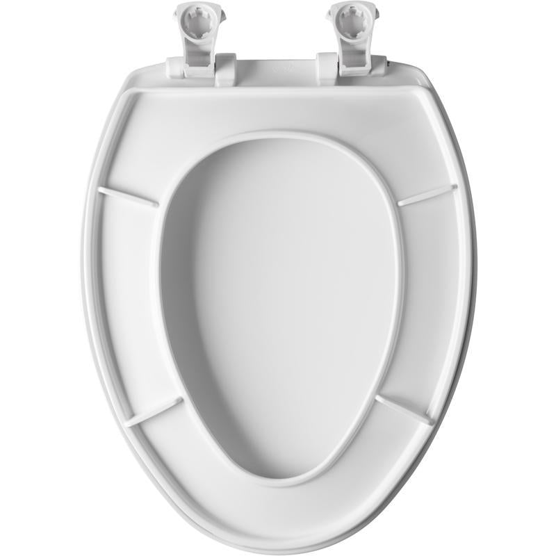 Mayfair by Bemis Elongated White Plastic Toilet Seat
