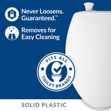 Mayfair by Bemis Elongated White Plastic Toilet Seat