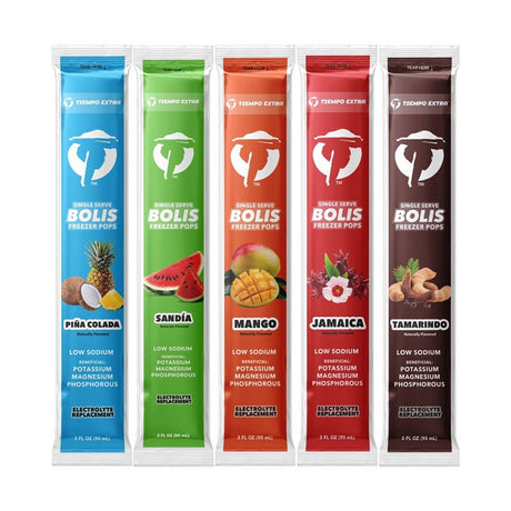 Overtime Tiempo Extra Series 70-TEPOPS Freezer Pops, Mango, Jamaica, Sandia, Tamarindo, 3 oz Box