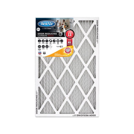 BestAir 20 in. W X 20 in. H X 1 in. Carbon 11 MERV Pleated Air Filter 1 pk, Pack of 6