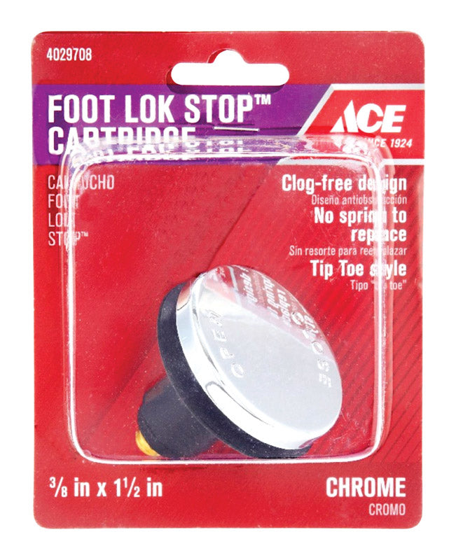 Ace Foot Lok Stop Cartridge 3/8 in. Polished Chrome Tub Stopper