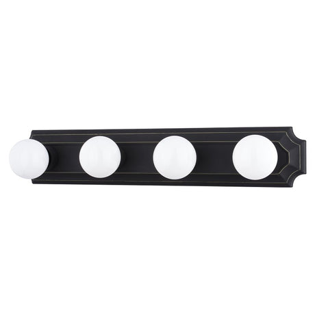 Boston Harbor 045234-VB Vanity Bar Fixture, 100 W, 4-Lamp, G Lamp, Steel Fixture, Venetian Bronze Fixture