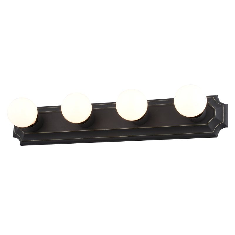 Boston Harbor 045234-VB Vanity Bar Fixture, 100 W, 4-Lamp, G Lamp, Steel Fixture, Venetian Bronze Fixture