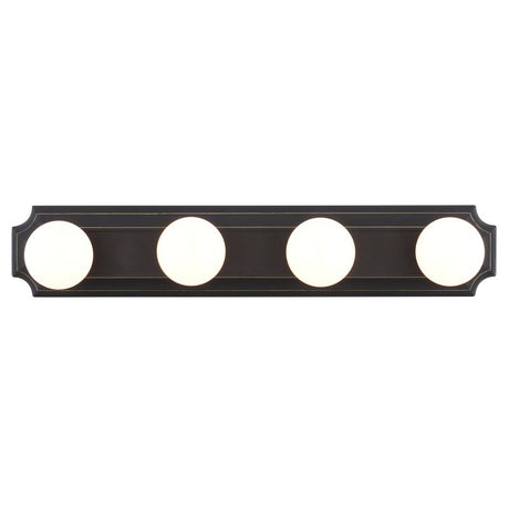 Boston Harbor 045234-VB Vanity Bar Fixture, 100 W, 4-Lamp, G Lamp, Steel Fixture, Venetian Bronze Fixture