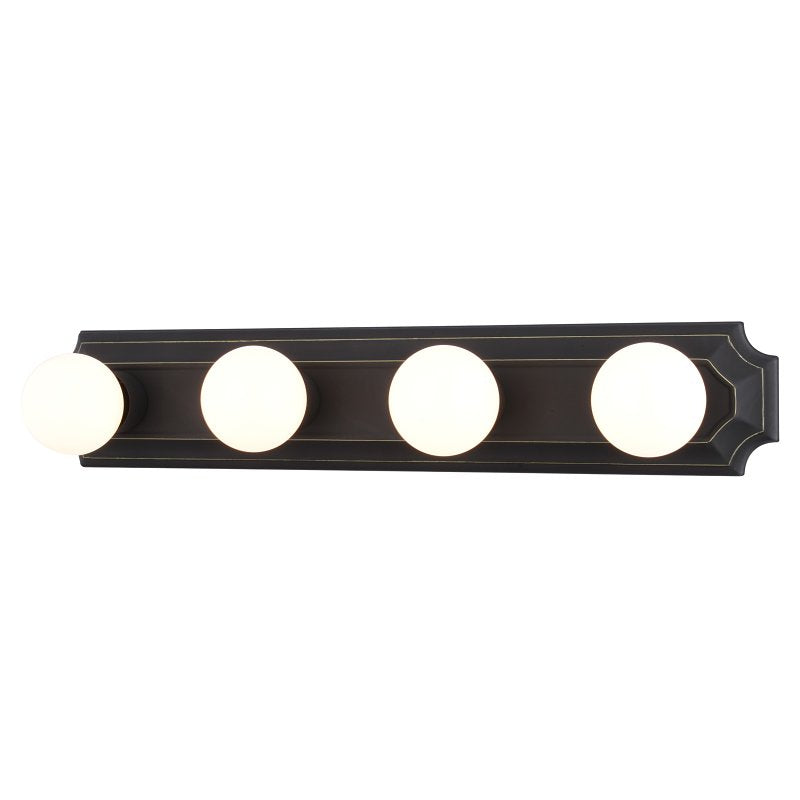 Boston Harbor 045234-VB Vanity Bar Fixture, 100 W, 4-Lamp, G Lamp, Steel Fixture, Venetian Bronze Fixture