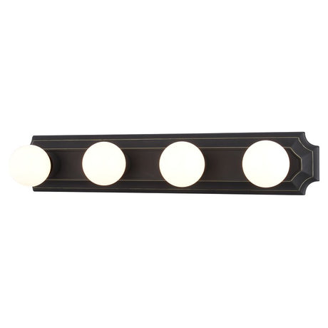 Boston Harbor 045234-VB Vanity Bar Fixture, 100 W, 4-Lamp, G Lamp, Steel Fixture, Venetian Bronze Fixture