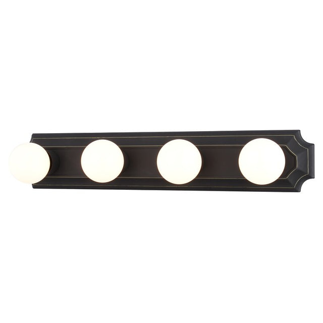 Boston Harbor 045234-VB Vanity Bar Fixture, 100 W, 4-Lamp, G Lamp, Steel Fixture, Venetian Bronze Fixture