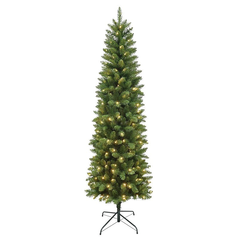 Hometown Holidays 357-6378TSL70LW5 Cedar Spruce Slim Tree, 7 ft H