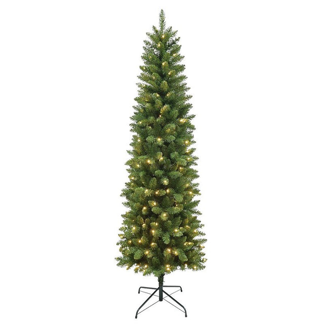 Hometown Holidays 357-6378TSL70LW5 Cedar Spruce Slim Tree, 7 ft H