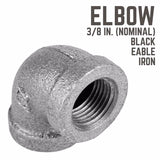 STZ Industries 3/8 in. FIP each X 3/8 in. D FIP Black Malleable Iron 90 Degree Elbow