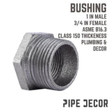 STZ Industries 1 in. MIP each X 3/4 in. D FIP Black Malleable Iron Hex Bushing, Pack of 5