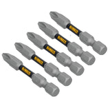 DEWALT TOUGHGRIP DWAF2PH2TG5 Screwdriver Bit, #2 Drive, Phillips Drive, 1/4 in Shank, Hex Shank, 2 in L, Steel