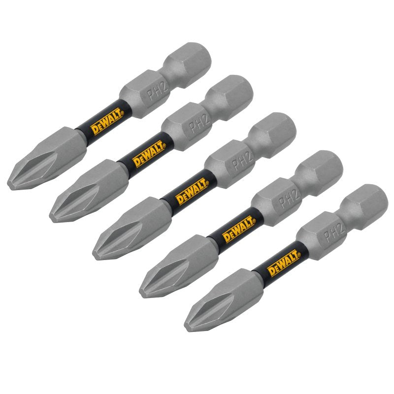 DEWALT TOUGHGRIP DWAF2PH2TG5 Screwdriver Bit, #2 Drive, Phillips Drive, 1/4 in Shank, Hex Shank, 2 in L, Steel