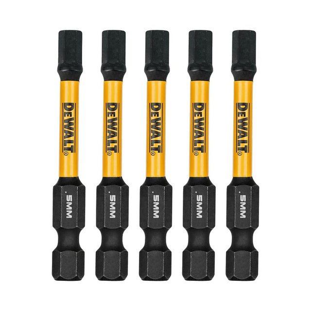 DEWALT DWAF2HX5IR5 Insert Bit, 5 mm Drive, Hex Drive, 1/4 in Shank, Hex Shank, 2-1/4 in L, Steel