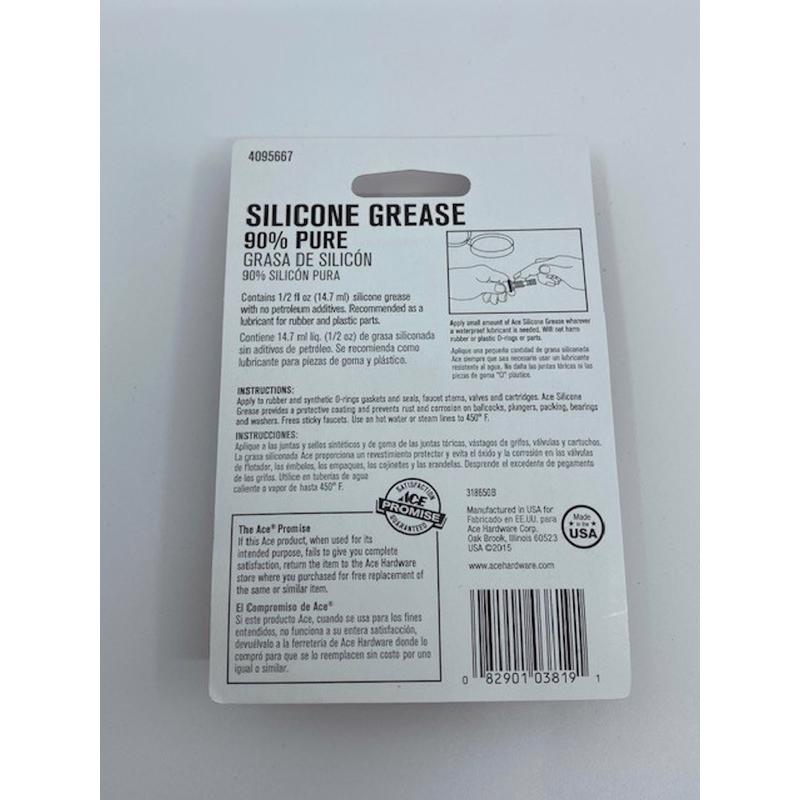 Ace NSF Approved Waterproof Silicone Grease 0.5 oz Carded, Pack of 12