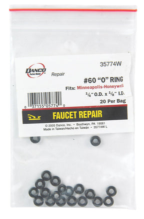 Danco 1/4 in. D X 1/8 in. D Rubber O-Ring 20 pk