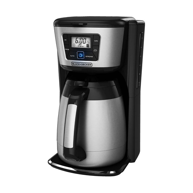 Black+Decker CM2035B Thermal Coffee Maker, 12 Cups Capacity, Black/Silver, Automatic Control